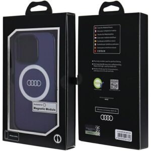 Audi IML Big Logo MagSafe Dėklas Apple iPhone 14 Pro 6.1" mėlynos spalvos hardcase AU-IMLMIP14P-Q5/D2-BE - Image 7