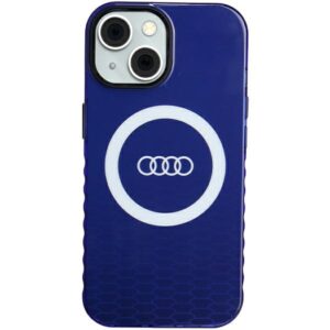 Audi IML Big Logo MagSafe Dėklas Apple iPhone 15 / 14 / 13 6.1" mėlynos spalvos hardcase AU-IMLMIP15-Q5/D - Image 1