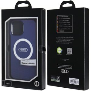Audi IML Big Logo MagSafe Dėklas Apple iPhone 15 / 14 / 13 6.1" mėlynos spalvos hardcase AU-IMLMIP15-Q5/D - Image 7