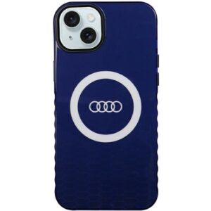 Audi IML Big Logo MagSafe Dėklas Apple iPhone 15 Plus / 14 Plus 6.7" mėlynos spalvos hardcase AU-IMLMIP15 - Image 1