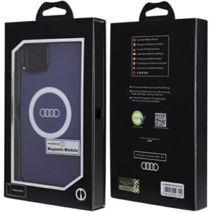 Audi IML Big Logo MagSafe Dėklas Apple iPhone 15 Plus / 14 Plus 6.7" mėlynos spalvos hardcase AU-IMLMIP15 - Image 7