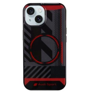 Audi IML Sport MagSafe dėklas Apple iPhone 15 Plus / 14 Plus 6.7" juodos spalvos hardcase AU-IMLMIP15M-RSQ/D2-BK - Image 1