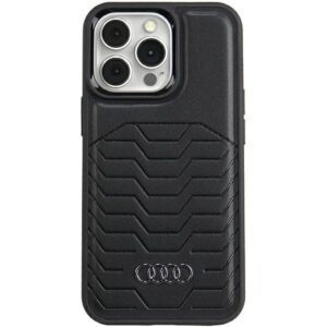 Audi Synthetic Leather MagSafe Apple iPhone 13 Pro Max 6.7" juodos spalvos kietas dėklas AU-TPUPCMIP13 PM-GT/D3-BK