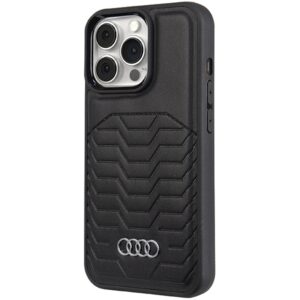 Audi Synthetic Leather MagSafe Apple iPhone 13 Pro Max 6.7" juodos spalvos kietas dėklas AU-TPUPCMIP13 PM-GT/D3-BK - Image 6