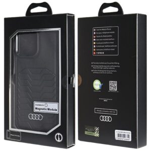 Audi Synthetic Leather MagSafe Apple iPhone 13 Pro Max 6.7" juodos spalvos kietas dėklas AU-TPUPCMIP13 PM-GT/D3-BK - Image 7