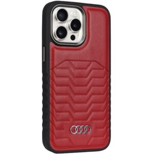 Audi Synthetic Leather MagSafe Apple iPhone 14 Pro Max 6.7" red kietas dėklas AU-TPUPCMIP14PM-GT/D3-RD - Image 6