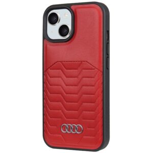 Audi Synthetic Leather MagSafe Apple iPhone 15 / 14 / 13 6.1" red kietas dėklas AU-TPUPCMIP15-GT/D3-RD - Image 2