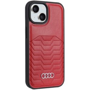 Audi Synthetic Leather MagSafe Apple iPhone 15 Plus / 14 Plus 6.7" red kietas dėklas AU-TPUPCMIP15M-GT/ - Image 6
