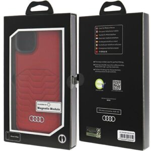 Audi Synthetic Leather MagSafe Apple iPhone 15 Plus / 14 Plus 6.7" red kietas dėklas AU-TPUPCMIP15M-GT/ - Image 7