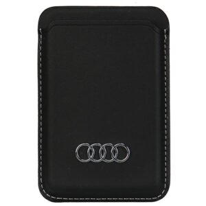 Audi Synthetic Leather Wallet Card Slot juodos spalvos MagSafe AU-MSCH-Q3/D1-BK