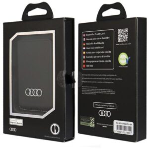 Audi Synthetic Leather Wallet Card Slot juodos spalvos MagSafe AU-MSCH-Q3/D1-BK - Image 7