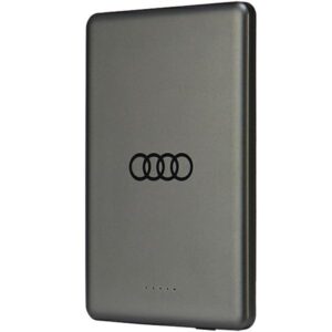 Audi 15W Wireless Power Bank 5000mAh Gray Big Logo MagSafe AU-MWPB5000-GT/D1-GY - Image 1