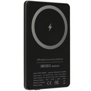 Audi 15W Wireless Power Bank 5000mAh Gray Big Logo MagSafe AU-MWPB5000-GT/D1-GY - Image 4
