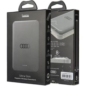 Audi 15W Wireless Power Bank 5000mAh Gray Big Logo MagSafe AU-MWPB5000-GT/D1-GY - Image 6