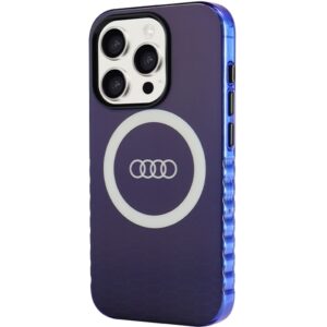 Audi IML Big Logo MagSafe Dėklas Apple iPhone 15 Pro 6.1" mėlynos spalvos hardcase AU-IMLMIP15P-Q5/D2-BE - Image 2