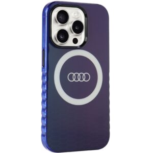 Audi IML Big Logo MagSafe Dėklas Apple iPhone 15 Pro 6.1" mėlynos spalvos hardcase AU-IMLMIP15P-Q5/D2-BE - Image 6