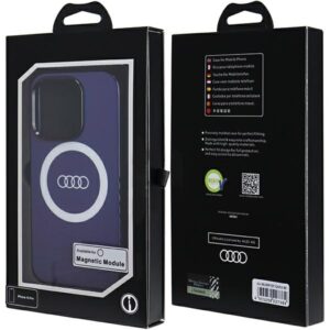 Audi IML Big Logo MagSafe Dėklas Apple iPhone 15 Pro 6.1" mėlynos spalvos hardcase AU-IMLMIP15P-Q5/D2-BE - Image 7
