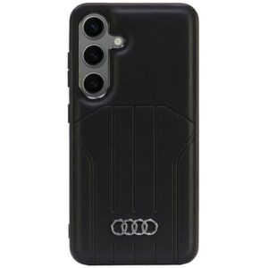 Audi Synthetic Leather MagSafe S24 S921 juodos spalvos kietas dėklas AU-TPUPCMS24-Q5/D1-BK