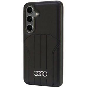 Audi Synthetic Leather MagSafe S24 S921 juodos spalvos kietas dėklas AU-TPUPCMS24-Q5/D1-BK - Image 2