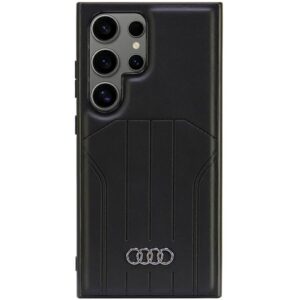 Audi Synthetic Leather MagSafe S24 Ultra S928 juodos spalvos kietas dėklas AU-TPUPCMS24U-Q5/D1-BK