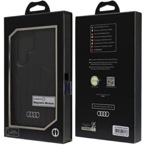 Audi Synthetic Leather MagSafe S24 Ultra S928 juodos spalvos kietas dėklas AU-TPUPCMS24U-Q5/D1-BK - Image 7