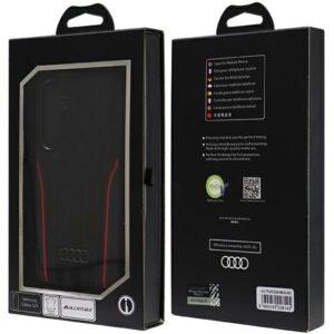 Audi Genuine Leather MagSafe S24 S921 juodos spalvos-red kietas dėklas AU-TPUPCS24-R8/D3-RD - Image 7