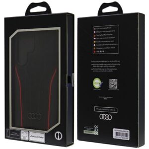 Audi Genuine Leather MagSafe S24 Ultra S928 juodos spalvos-red kietas dėklas AU-TPUPCS24U-R8/D3-RD - Image 7