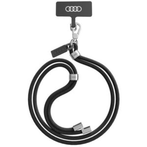 Audi virvelė telefonui 120cm 6mm crossbody juodos spalvos AU-CBL6-R8/D1-BK