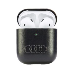 Audi Leather Big Logo AirPods 1/2 dėklas juodos spalvos AU-AP-GT/D3-BK - Image 2