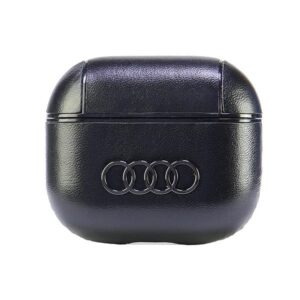 Audi Leather Big Logo AirPods 3 dėklas juodos spalvos AU-AP3-GT/D3-BK - Image 1