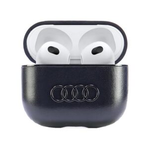 Audi Leather Big Logo AirPods 3 dėklas juodos spalvos AU-AP3-GT/D3-BK - Image 4