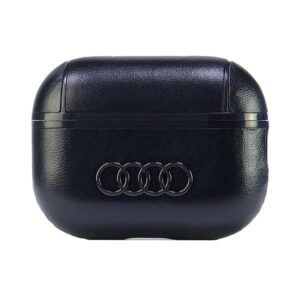 Audi Leather Big Logo AirPods Pro 2 dėklas juodos spalvos AU-APP2-GT/D3-BK - Image 1