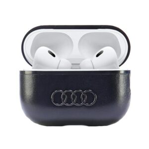Audi Leather Big Logo AirPods Pro 2 dėklas juodos spalvos AU-APP2-GT/D3-BK - Image 2
