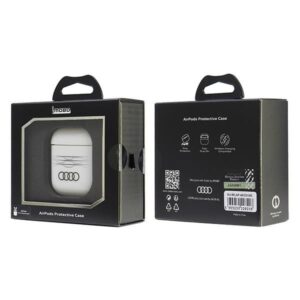 Audi IML Geometric Pattern AirPods 1/2 dėklas baltos spalvos AU-IMLAP-A6/D3-WE - Image 6