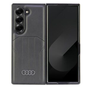 Audi Synthetic Leather MagSafe Z Fold 6 F956 juodos spalvos kietas dėklas AU-TPUPCMFold6-Q5/D1-BK - Image 2