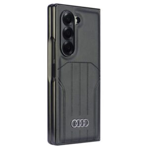 Audi Synthetic Leather MagSafe Z Fold 6 F956 juodos spalvos kietas dėklas AU-TPUPCMFold6-Q5/D1-BK - Image 4