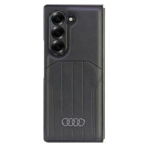 Audi Synthetic Leather MagSafe Z Fold 6 F956 juodos spalvos kietas dėklas AU-TPUPCMFold6-Q5/D1-BK - Image 5