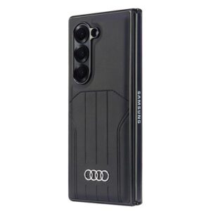 Audi Synthetic Leather MagSafe Z Fold 6 F956 juodos spalvos kietas dėklas AU-TPUPCMFold6-Q5/D1-BK - Image 6