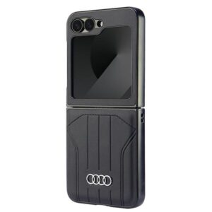 Audi Synthetic Leather MagSafe Z Flip 6 F741 juodos spalvos kietas dėklas AU-TPUPCFlip6-Q5/D1-BK - Image 2