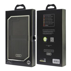 Audi Synthetic Leather MagSafe Z Flip 6 F741 juodos spalvos kietas dėklas AU-TPUPCFlip6-Q5/D1-BK - Image 8
