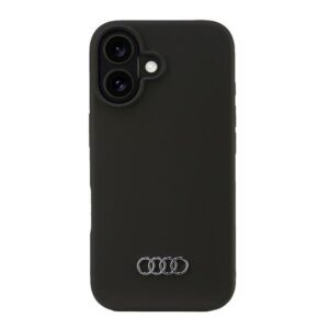 Audi Silicone Dėklas Apple iPhone 16 6.1" juodos spalvos kietas dėklas AU-LSRIP16-Q3/D1-BK