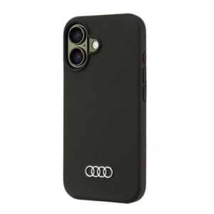 Audi Silicone Dėklas Apple iPhone 16 6.1" juodos spalvos kietas dėklas AU-LSRIP16-Q3/D1-BK - Image 3