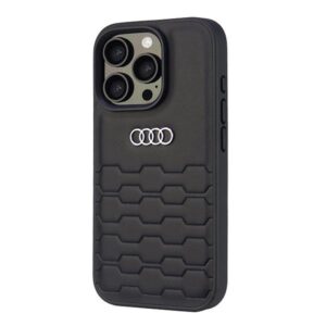 Audi Synthetic Leather Apple iPhone 16 Pro 6.3" juodos spalvos kietas dėklas AU-TPUPCIP16P-GT/D2-BK - Image 3