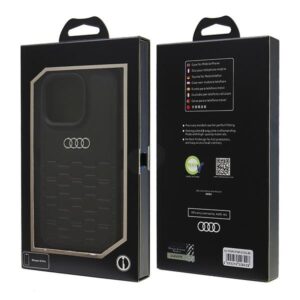 Audi Synthetic Leather Apple iPhone 16 Pro 6.3" juodos spalvos kietas dėklas AU-TPUPCIP16P-GT/D2-BK - Image 7