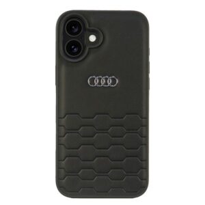 Audi Synthetic Leather Apple iPhone 16 Plus 6.7" juodos spalvos kietas dėklas AU-TPUPCIP16M-GT/D2-BK