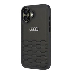 Audi Synthetic Leather Apple iPhone 16 Plus 6.7" juodos spalvos kietas dėklas AU-TPUPCIP16M-GT/D2-BK - Image 2