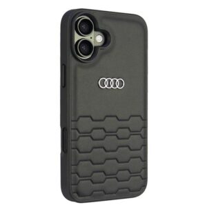 Audi Synthetic Leather Apple iPhone 16 Plus 6.7" juodos spalvos kietas dėklas AU-TPUPCIP16M-GT/D2-BK - Image 3
