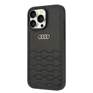 Audi Synthetic Leather Apple iPhone 16 Pro Max 6.9" juodos spalvos kietas dėklas AU-TPUPCIP16PM-GT/D2-BK - Image 2