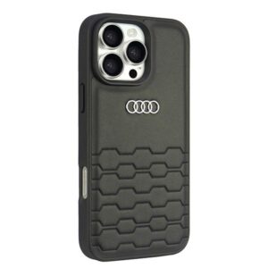 Audi Synthetic Leather Apple iPhone 16 Pro Max 6.9" juodos spalvos kietas dėklas AU-TPUPCIP16PM-GT/D2-BK - Image 3