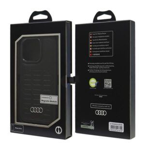 Audi Synthetic Leather MagSafe Apple iPhone 16 Pro 6.3" juodos spalvos kietas dėklas AU-TPUPCMIP16P-GT/D3-BK - Image 7